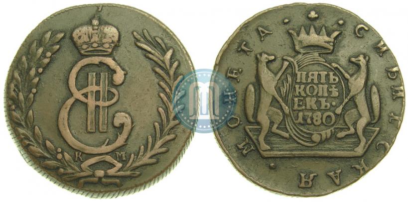 Picture 5 kopecks 1780 year КМ 