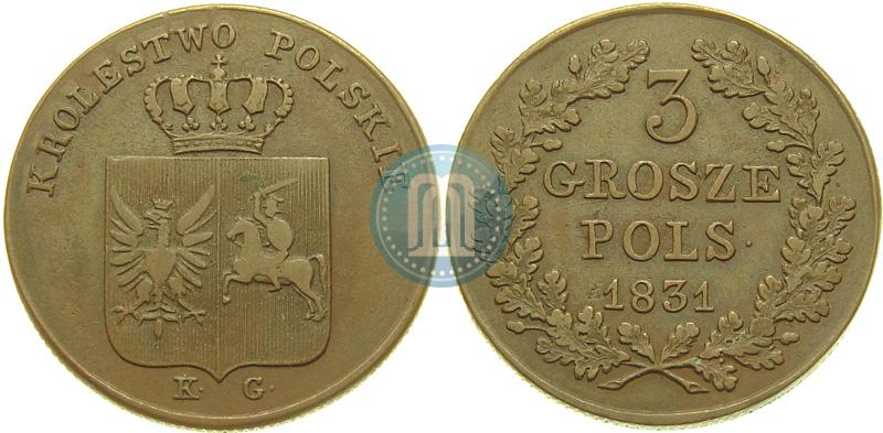 Фото 3 гроша 1831 года KG "Польское восстание"