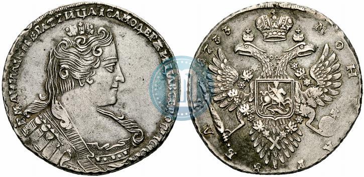 Фото 1 рубль 1733 года  