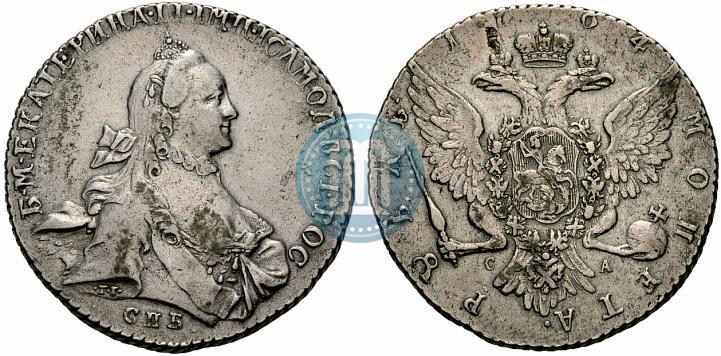 Фото 1 рубль 1764 года СПБ-СА 