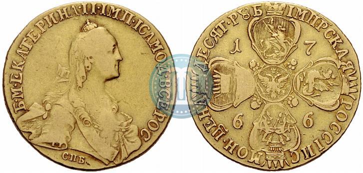 Picture 10 roubles 1766 year СПБ 
