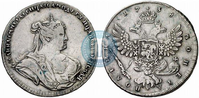 Picture Poltina 1738 year  "Petersburg type"