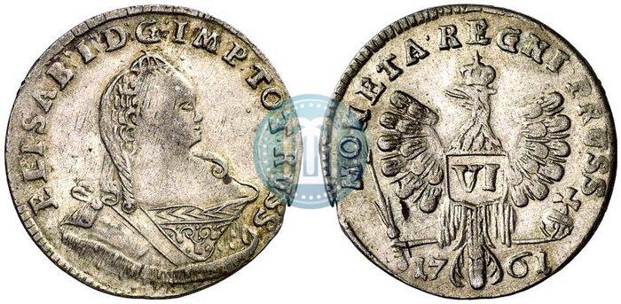 Picture 6 groszy 1761 year  