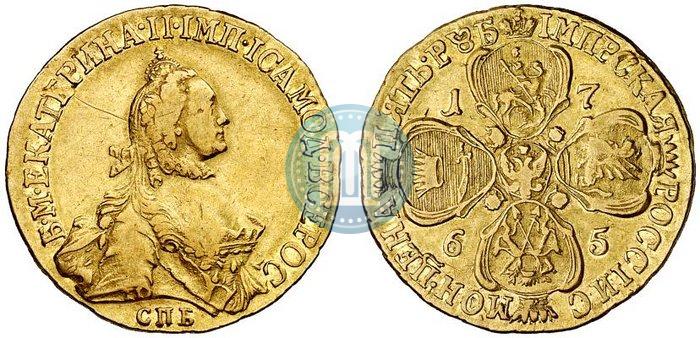 Picture 5 roubles 1765 year СПБ-Т.I. 
