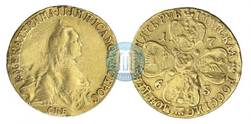 Picture 5 roubles 1765 year СПБ-Т.I. 