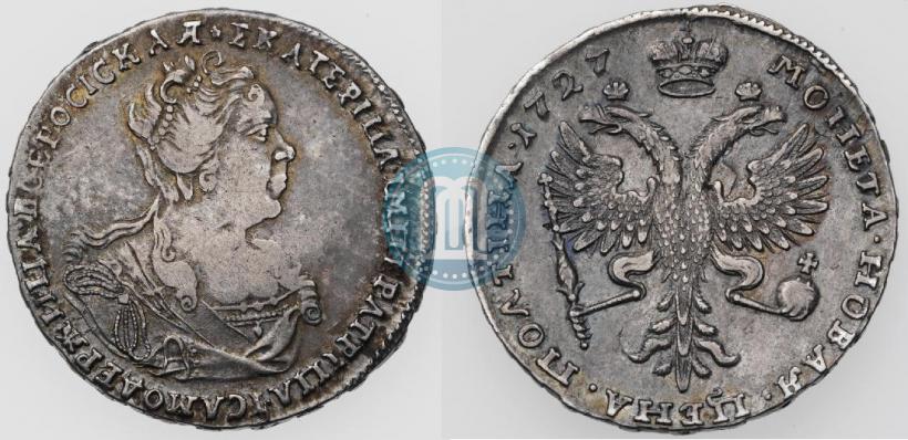 Picture Poltina 1727 year  "Moscow type, portrait turned to the right"