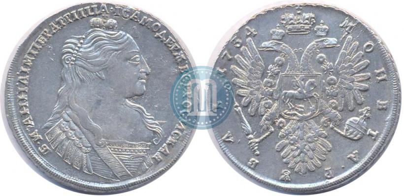 Фото 1 рубль 1734 года  "Тип 1735 года"