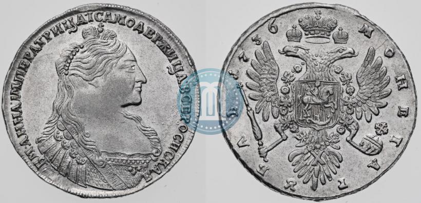 Фото 1 рубль 1736 года  "Тип 1735 года"