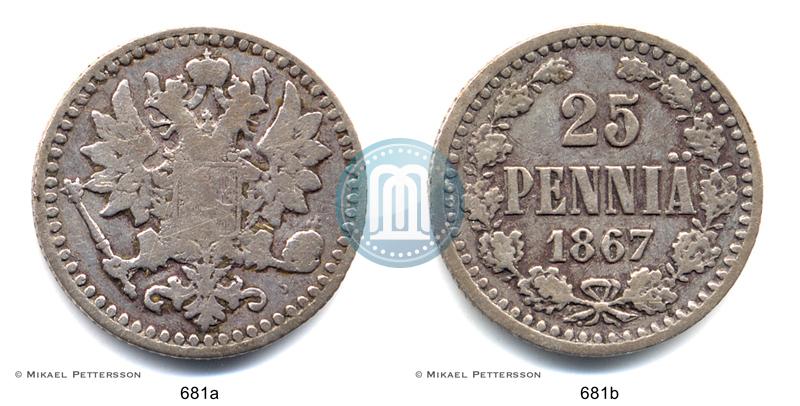 Фото 25 пенни 1867 года S 
