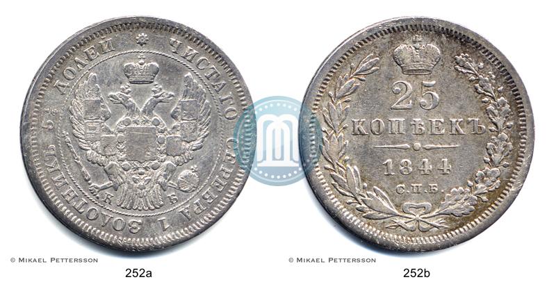 Фото 25 копеек 1844 года СПБ-КБ 