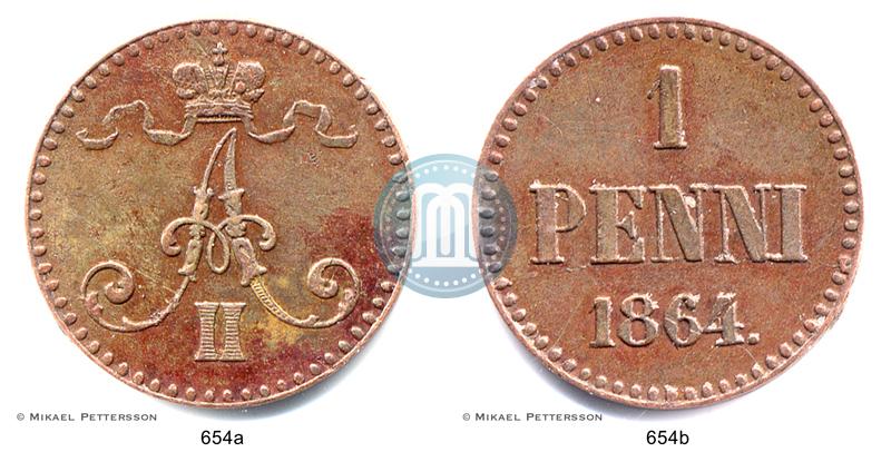 Фото 1 пенни 1864 года  