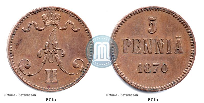 Фото 5 пенни 1870 года  
