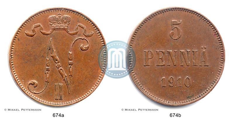 Picture 5 pennia 1910 year  