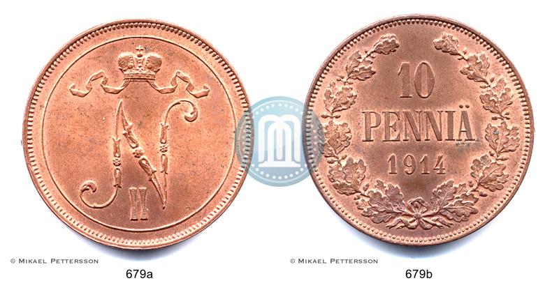 Picture 10 pennia 1914 year  