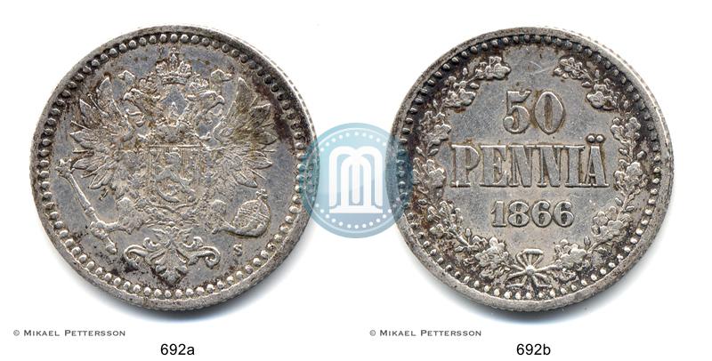 Фото 50 пенни 1866 года S 