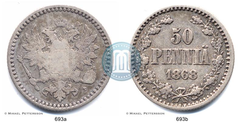 Picture 50 pennia 1868 year S 