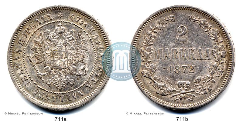 Picture 2 markkaa 1872 year S 