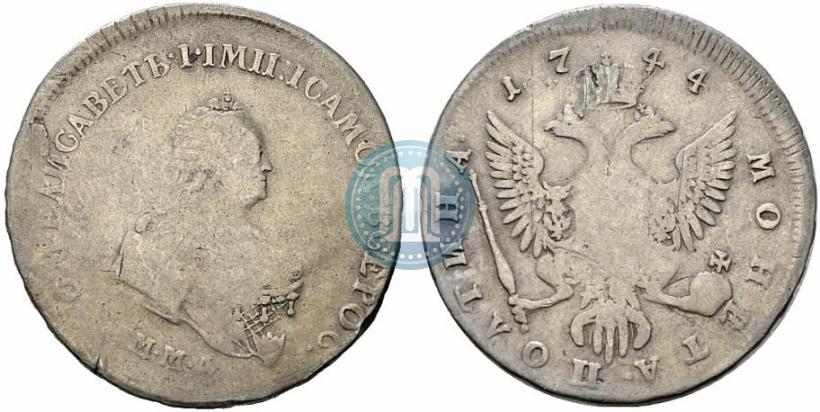 Фото Полтина 1744 года ММД 