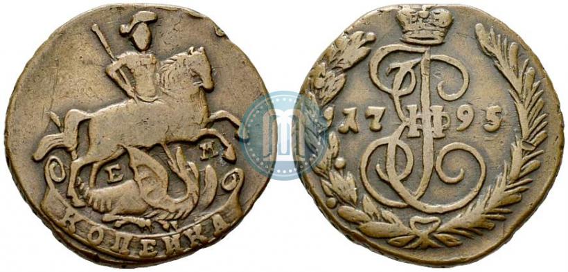 Picture 1 kopeck 1795 year ЕМ 