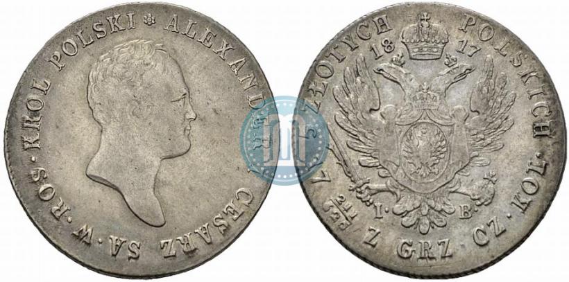 Фото 5 злотых 1817 года IB 