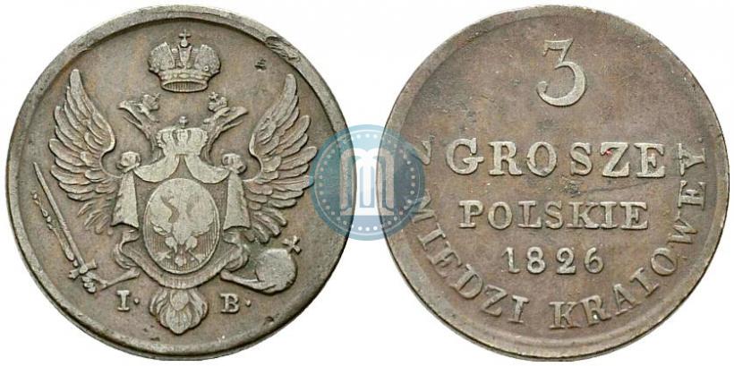 Фото 3 гроша 1826 года IB 