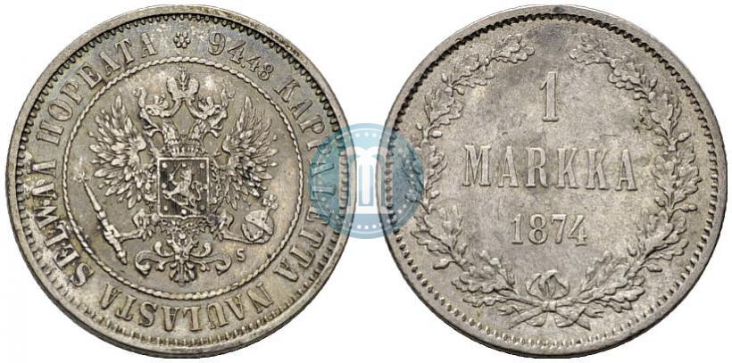 Picture 1 markka 1874 year S 