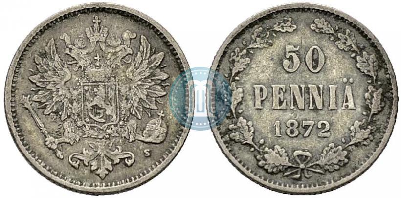 Фото 50 пенни 1872 года S 