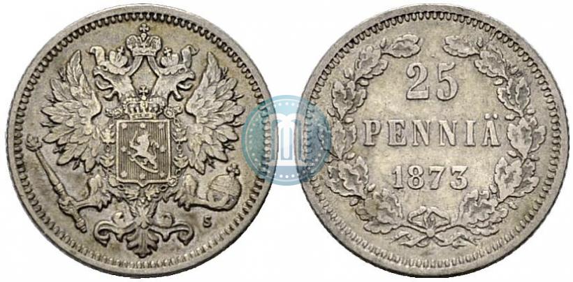 Фото 25 пенни 1873 года S 