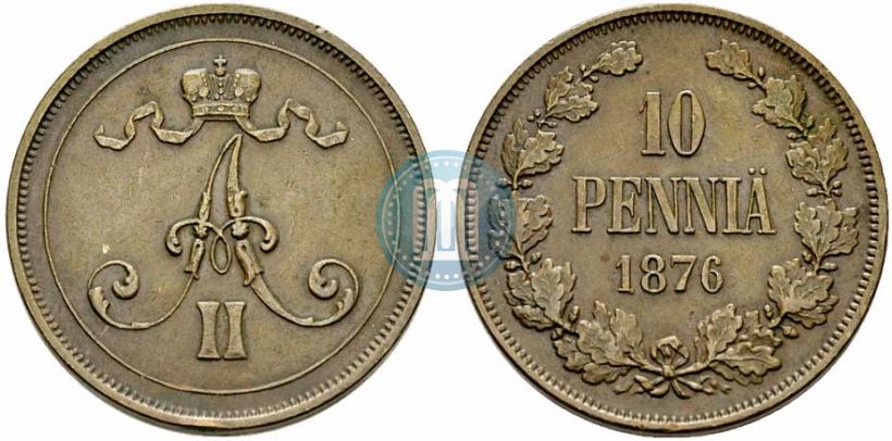 Picture 10 pennia 1876 year  
