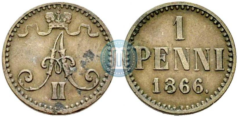 Фото 1 пенни 1866 года  