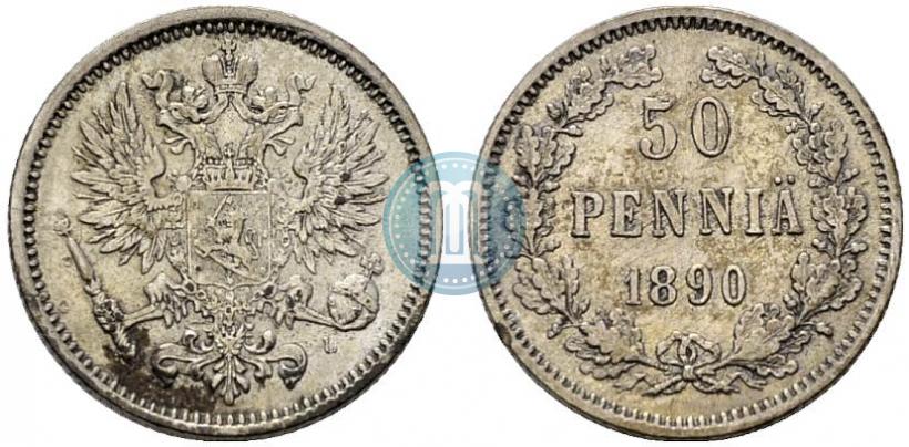 Фото 50 пенни 1890 года L 