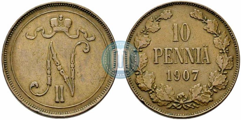 Фото 10 пенни 1907 года  