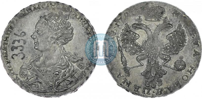 Picture 1 rouble 1726 year  "Moscow type, portrait turned to the left"