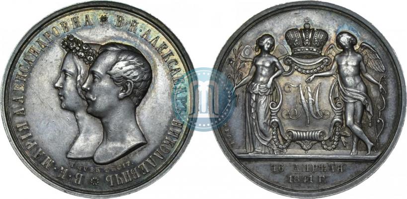Picture Medal 1841 year H. GUBE. FECIT "In the memory of the wedding of the crown prince"