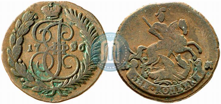 Фото 2 копейки 1796 года АМ 