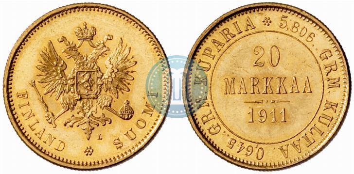 Picture 20 markkaa 1911 year L 