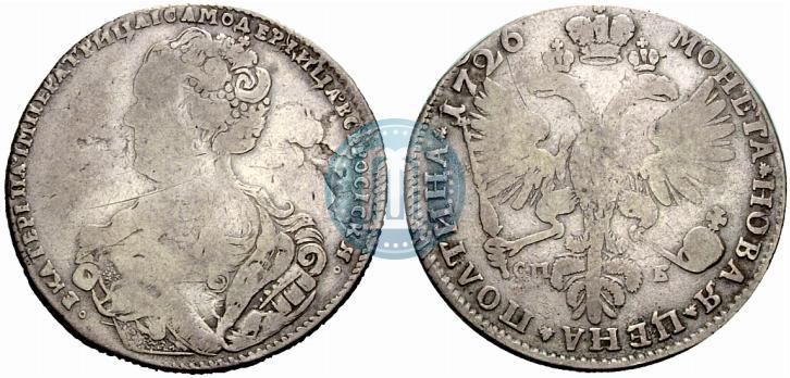 Picture Poltina 1726 year СПБ "Petersburg type, portrait turned to the left"