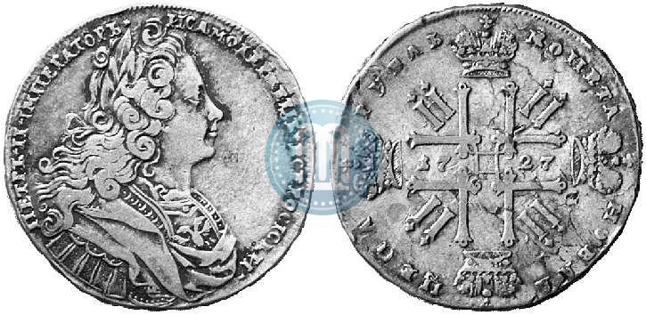 Фото 1 рубль 1727 года  "Московский тип"