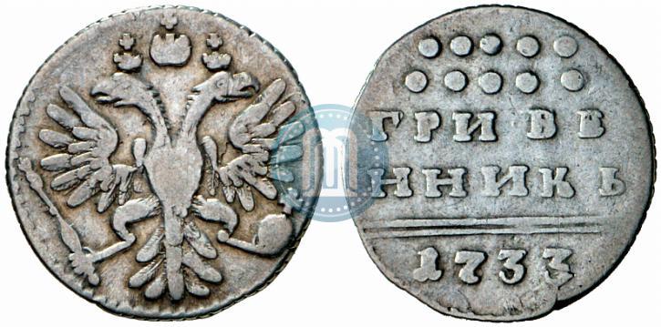 Picture Grivennik 1733 year  