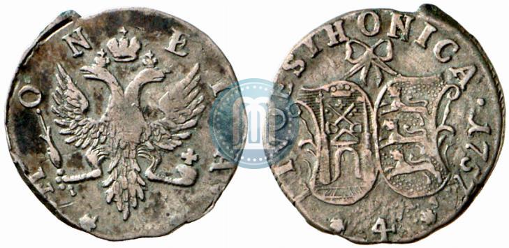Фото 4 копейки 1757 года  "Ливонез"