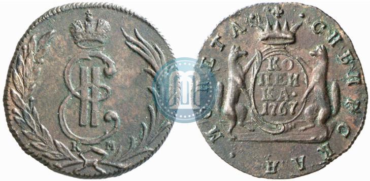 Picture 1 kopeck 1767 year КМ 