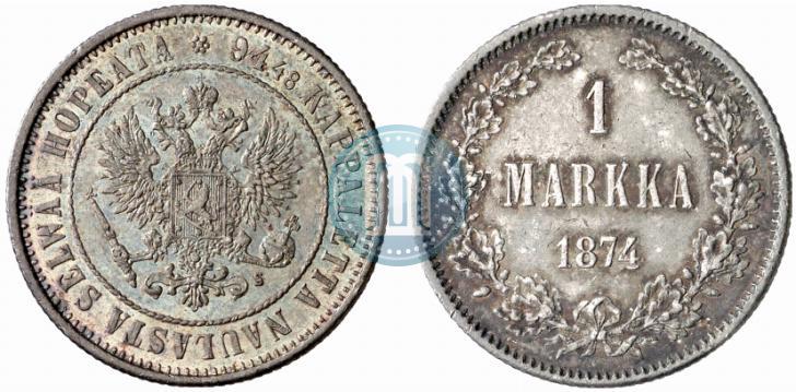 Picture 1 markka 1874 year S 