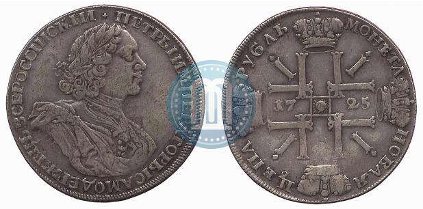 Picture 1 rouble 1725 year СПБ "Sun rouble, portrait in armour"