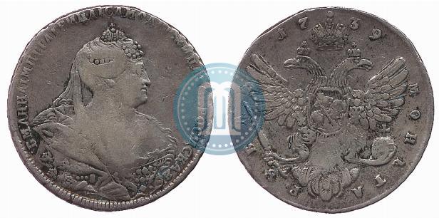 Picture 1 rouble 1739 year  "Moscow type"