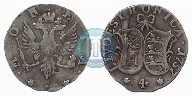 Фото 4 копейки 1757 года  "Ливонез"