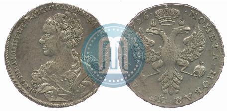 Picture 1 rouble 1726 year  "Moscow type, portrait turned to the left"