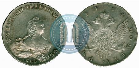Picture 1 rouble 1754 year СПБ-IМ "Portrait by Benjamin Scott"