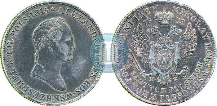 Picture 5 złotych 1833 year KG 