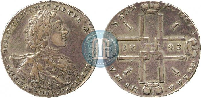 Picture 1 rouble 1723 year OK "Portrait with ermine mantle"