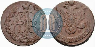 Picture 5 kopecks 1787 year ЕМ 